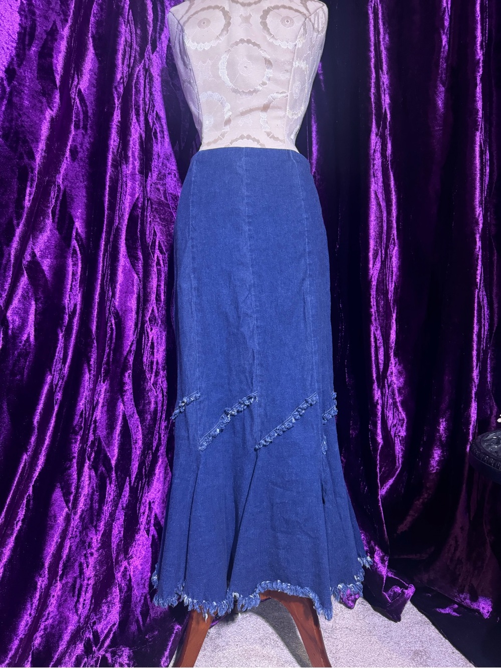 Vintage Mermaid Style Denim Skirt
